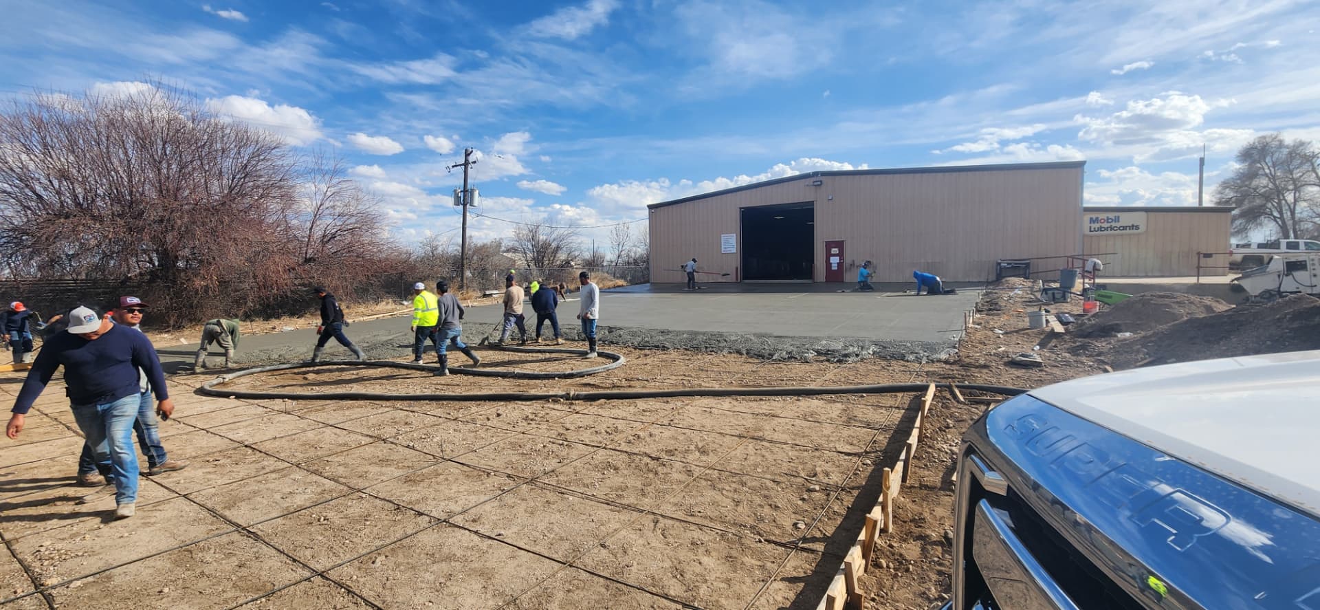 Commercial concrete slab installation — before