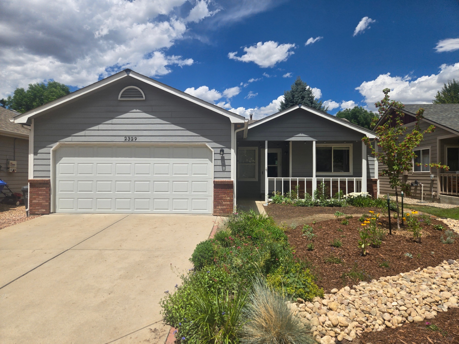 Grey to warm tan repaint — Fort Collins ranch — before