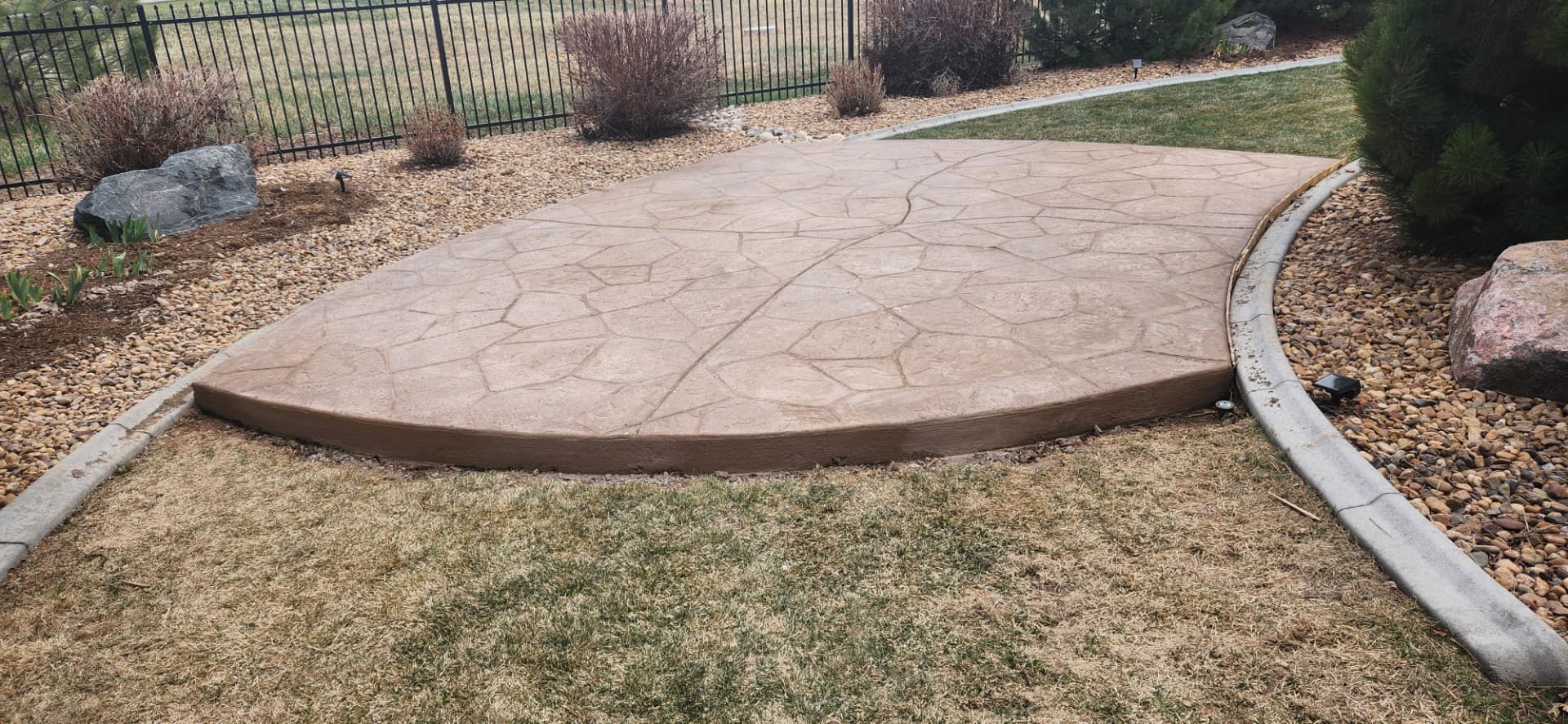 Custom stamped concrete patio — after